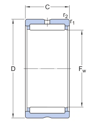 RNA 4844 Needle Roller Bearing drawing RNA 4844 Needle Roller Bearing drawing