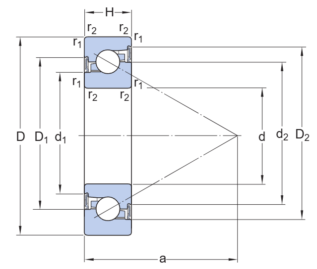 BSA 208 CGB Super-precision Bearing drawing BSA 208 CGB Super-precision Bearing drawing